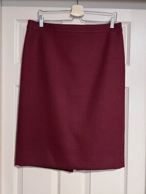 J. Crew Mercantile Red/Burgundy Wool Pencil Skirt - UNUSED, W/ TAG